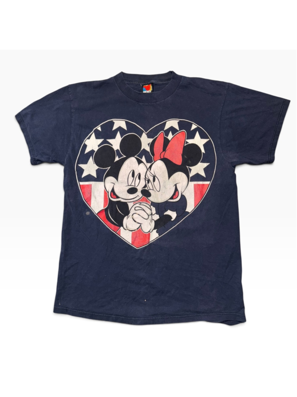 Vtg 90s Disney Mickey Unlimited Graphic T-Shirt Size Large Navy